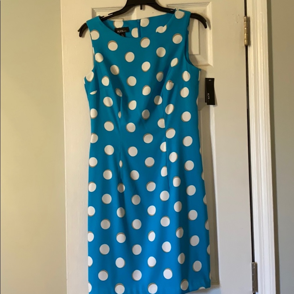 Blue and White Polka Dot Dress